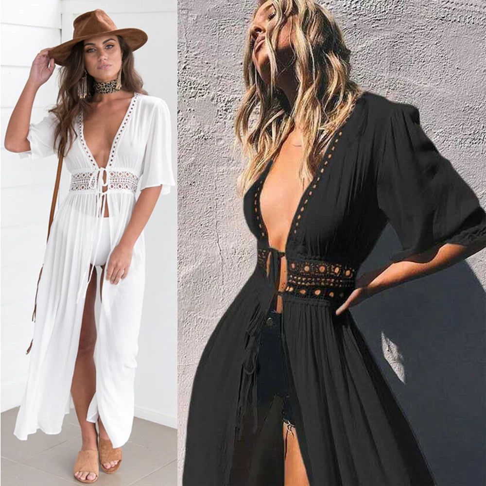 Solayra™ Boho Lace Beach Cover-Up