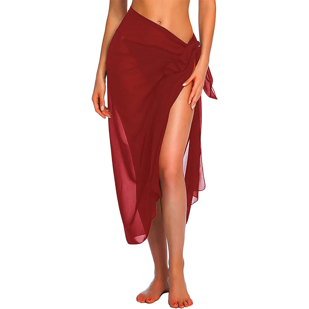 Solayra™ Sheer Beach Sarong – Long & Short Bikini Wrap Skirt Cover-Up for Women