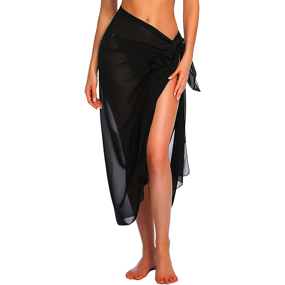 Solayra™ Sheer Beach Sarong – Long & Short Bikini Wrap Skirt Cover-Up for Women