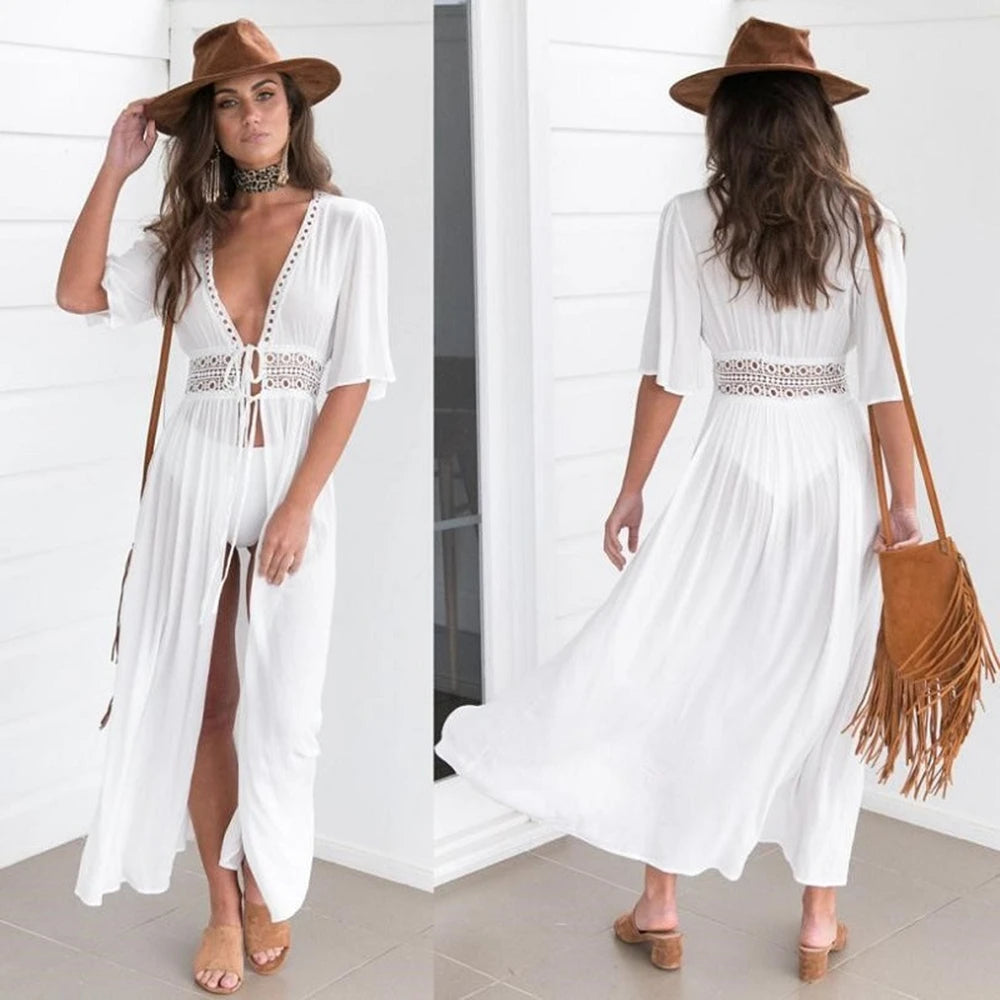 Solayra™ Boho Lace Beach Cover-Up