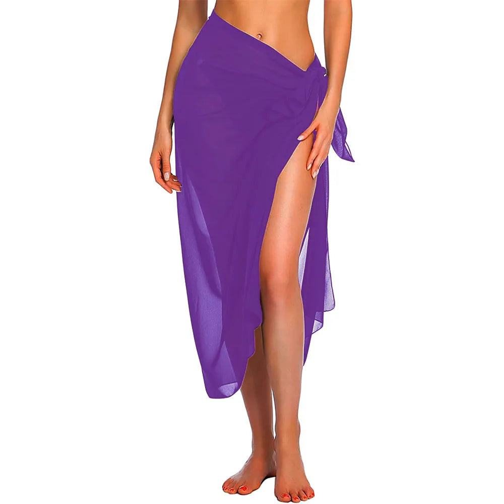 Solayra™ Sheer Beach Sarong – Long & Short Bikini Wrap Skirt Cover-Up for Women