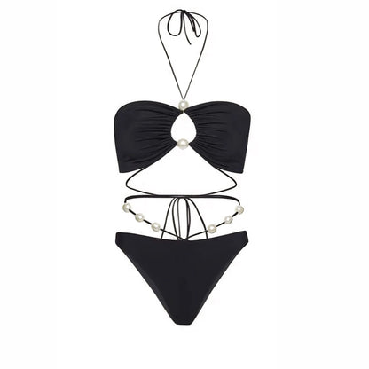 PearlLuxe™ 3-Piece Bikini Set with Cover-Up