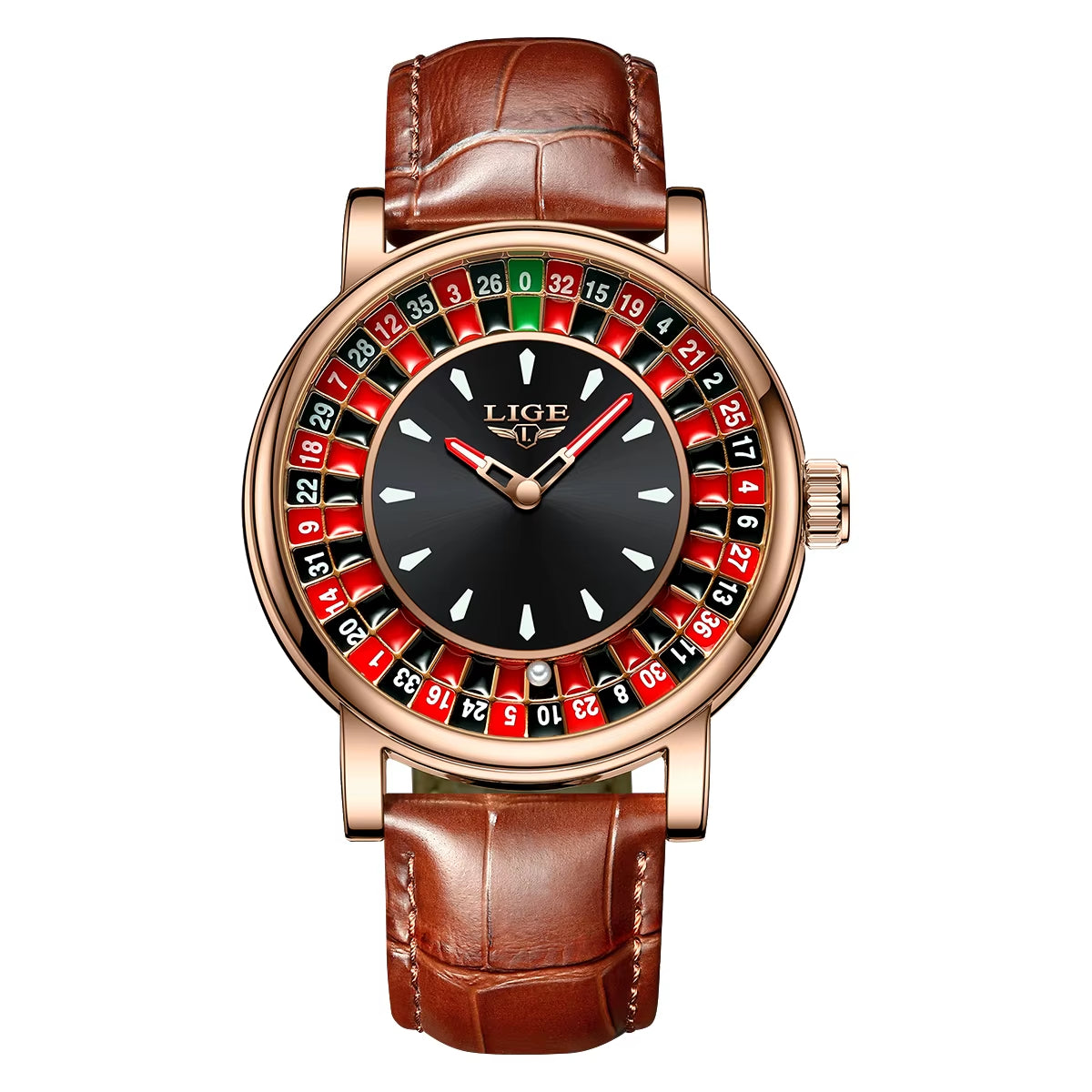 Avenox™ Roulette Dial Leather Watch
