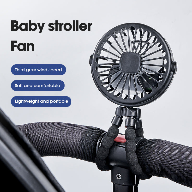 BreezeBud™ Clip-On Stroller Fan with Flexible Tripod