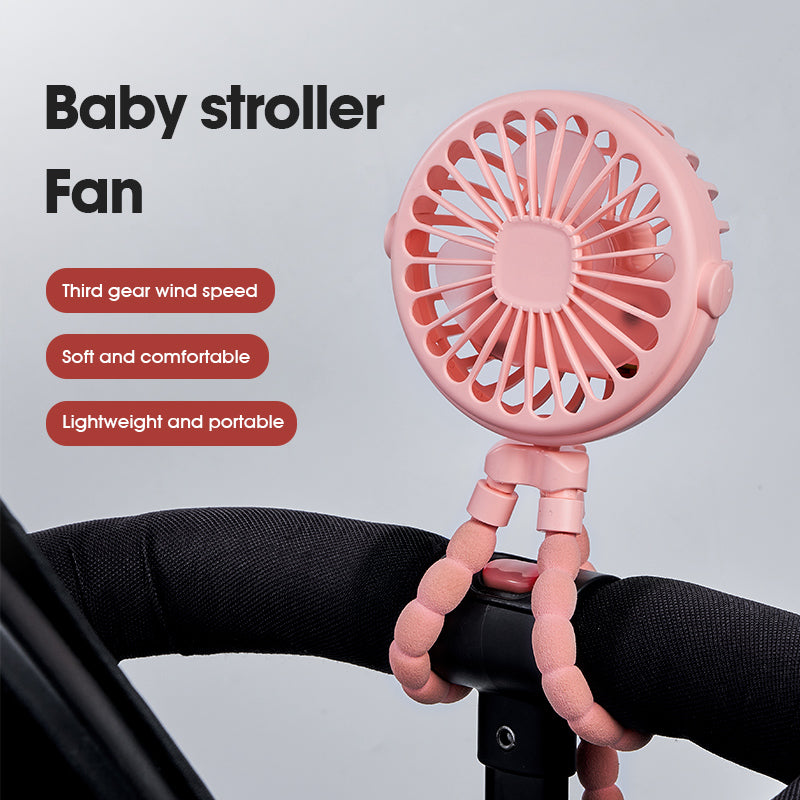 BreezeBud™ Clip-On Stroller Fan with Flexible Tripod