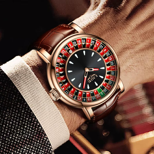 Avenox™ Roulette Dial Leather Watch