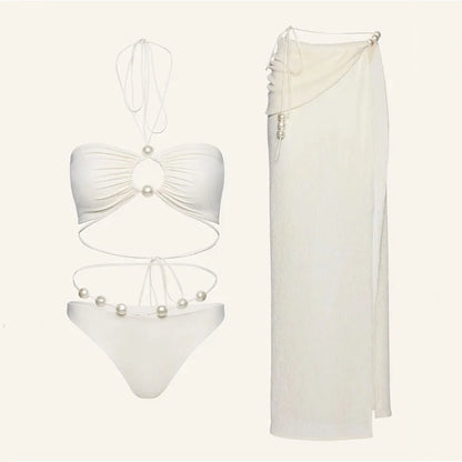 PearlLuxe™ 3-Piece Bikini Set with Cover-Up