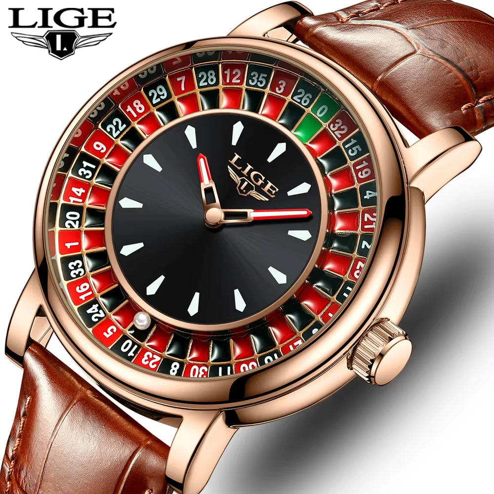 Avenox™ Roulette Dial Leather Watch