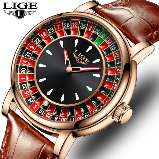 Avenox™ Roulette Dial Leather Watch