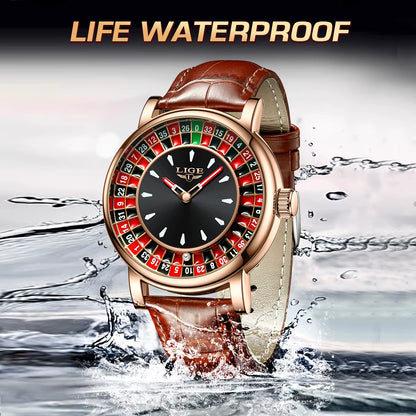 Avenox™ Roulette Dial Leather Watch