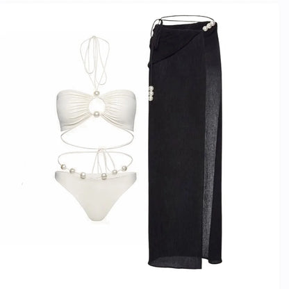 PearlLuxe™ 3-Piece Bikini Set with Cover-Up