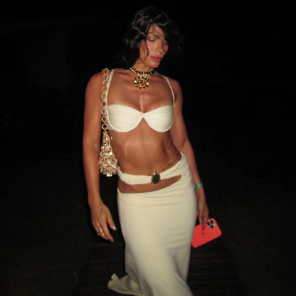 Starluxe™ Shiny Bikini Set with Sheer Cover-Up