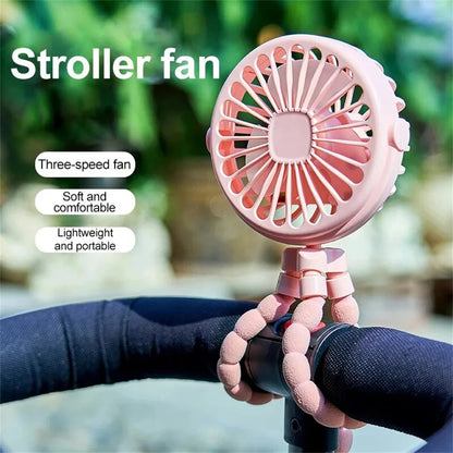 BreezeBud™ Clip-On Stroller Fan with Flexible Tripod