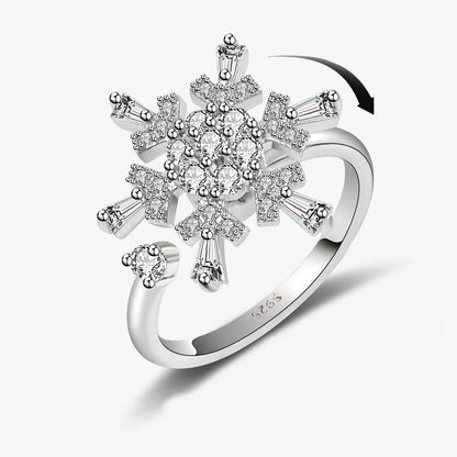 Sparkling Fidget Spinner Ring for Women - Crystal Flower & Butterfly Design, Stress Relief Wedding Jewelry