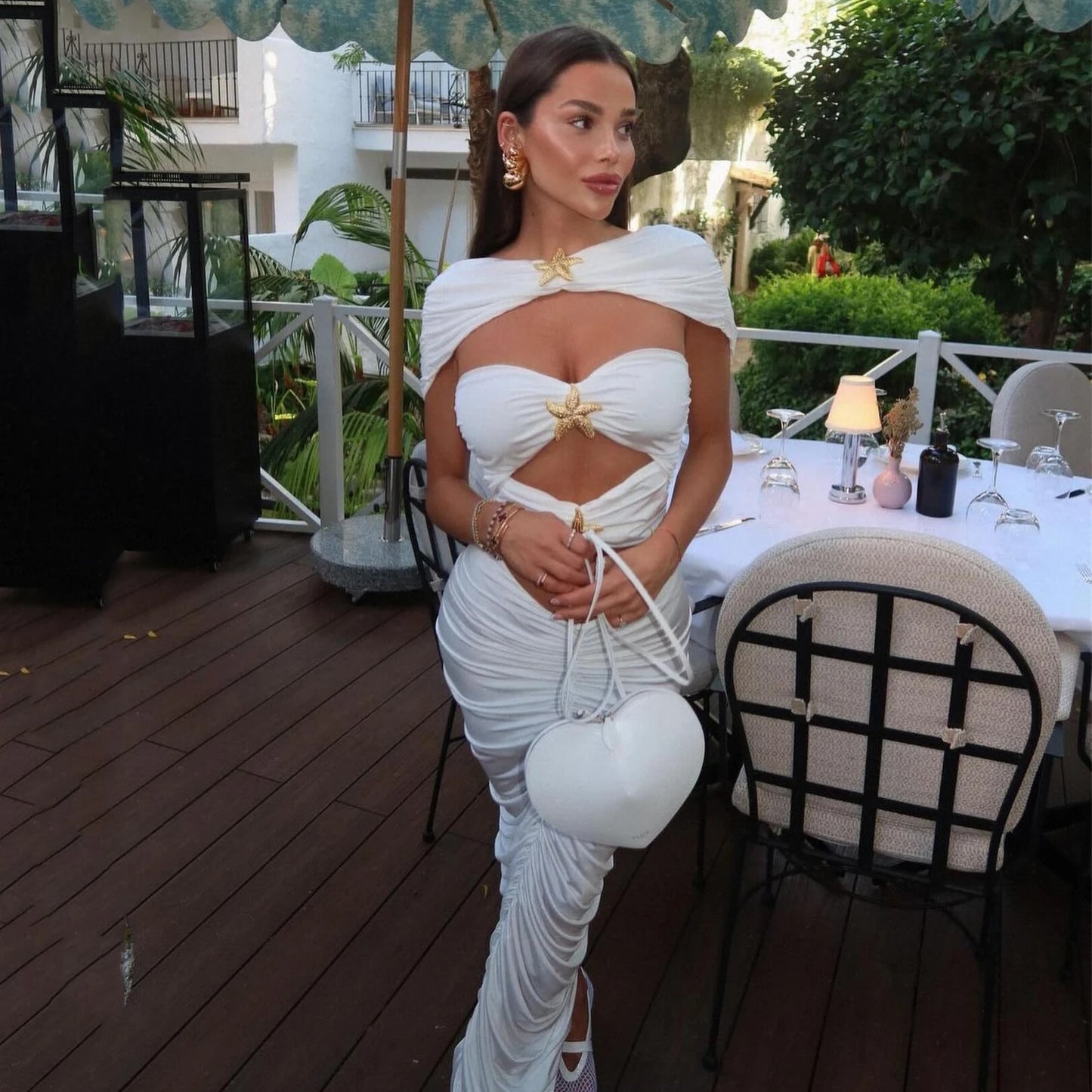 Starluxe™ Shiny Bikini Set with Sheer Cover-Up