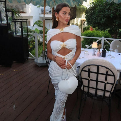 Starluxe™ Shiny Bikini Set with Sheer Cover-Up
