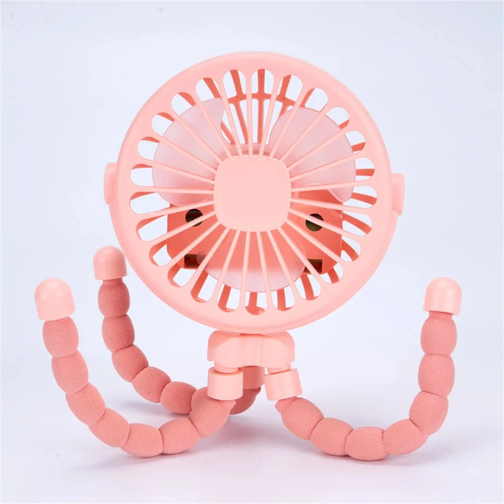 BreezeBud™ Clip-On Stroller Fan with Flexible Tripod