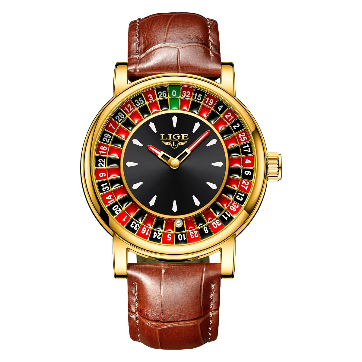Avenox™ Roulette Dial Leather Watch