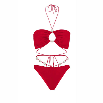 PearlLuxe™ 3-Piece Bikini Set with Cover-Up
