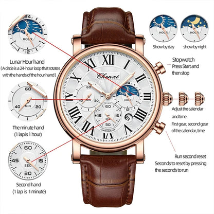 Avenox™ Business Moon Phase Quartz Watch